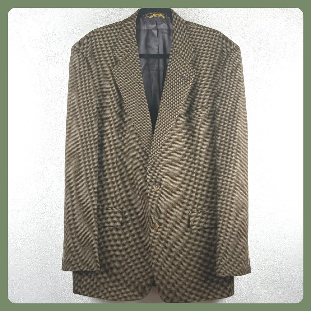 Vintage Hart‎ Schaffner Marx Nordstrom Mens Blazer Sport Coat Jacket Houndstooth